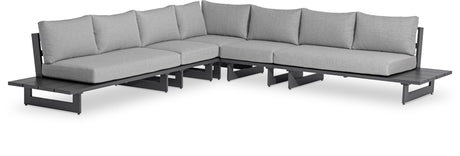Maldives - 5 Piece Water Resistant Outdoor Patio Modular Sectional With Gray Base