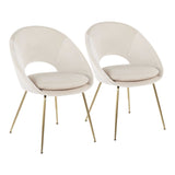 Metro - Chair - Gold Metal And Cream Velvet (Set of 2)