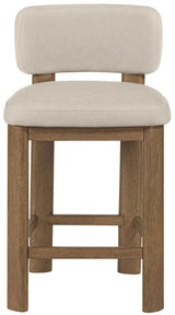 Paloma - Faux Leather Upholstered Counter Stool (Set of 2) - Brown Frame