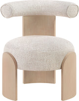 Calder - Linen Textured Fabric Upholstered Accent Chair - Painted Natural Base