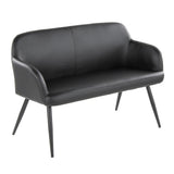 Daniella - High Back Bench - Black Steel Legs