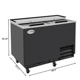 50 in. Commercial Glass Froster in Black Steel, ETL Listed, 14 cu. ft. (KM-GF50-BK)