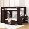 Loft Bed With A Twin Size Standalone Bed, Shelves, Desk, And Wardrobe