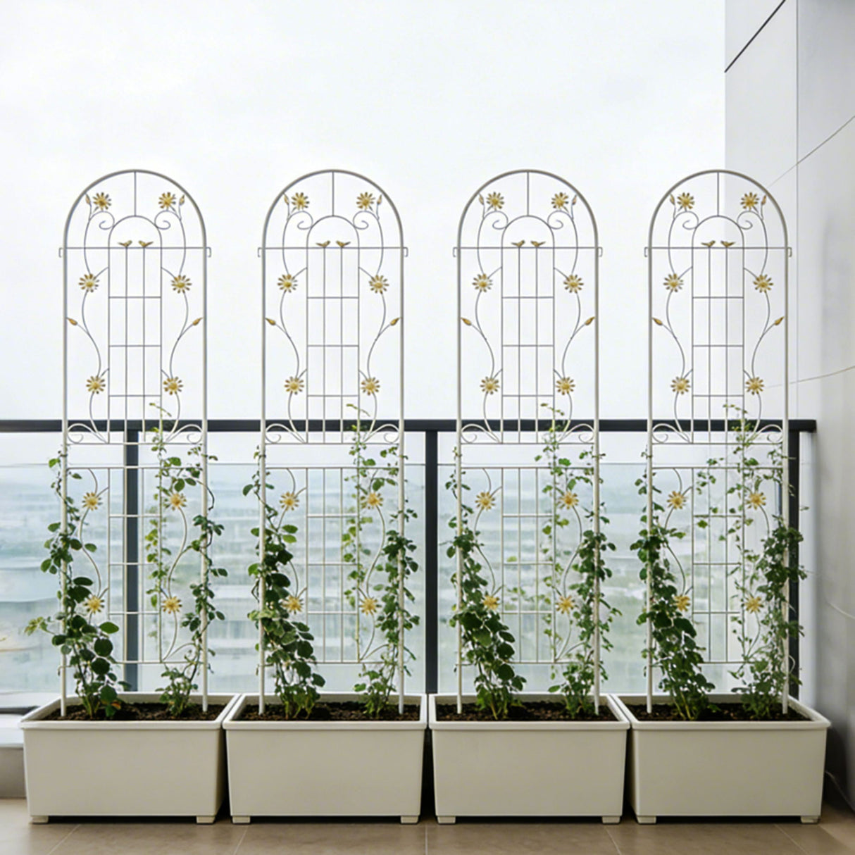 Metal Garden Trellis Rustproof Trellis For Climbing Plant Outdoor Flower Support