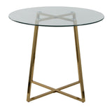 Cosmo - Contemporary/Glam Dinette Table - Tempered Glass Top