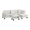 Sectional Sofa With Storage Ottoman And Pillows
