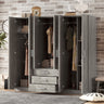 6 Doors Wardrobe Storage For Bedroom, With Big Drawers