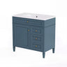 Bathroom Vanity With Sink, Rectangular Storage Cabinet & 2 Drawers And Tip Out Drawer