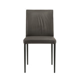Meriam - Full Back Top Grain Leather Upholstered Metal Dining Chairs (Set of 2)
