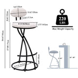 Round Print Bar Stools Upholstered Chairs For Kitchen (Set of 2)