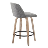 Toriano - Contemporary Fixed-Height Counter Stool & Swivel With Round Footrest (Set of 2)