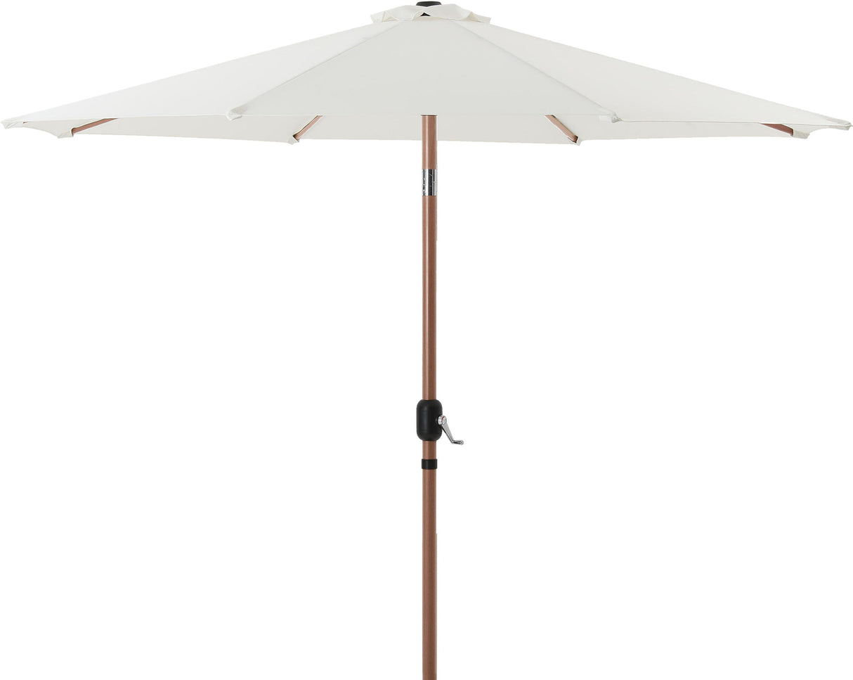Fiji - Aluminum Patio Umbrella With Round White And Teak Base