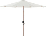 Fiji - Aluminum Patio Umbrella With Round White And Teak Base