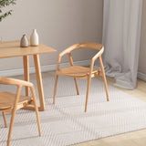 Simeon - Scandinavian Sculpted Dining Chair - Warm Natural Brown