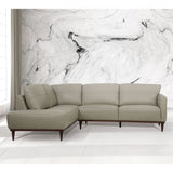 Tampa - 33" Sectional Sofa - Airy Green Leather