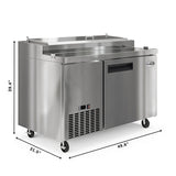 50 in. One Door Commercial Pizza Prep Refrigerator in Stainless-Steel (KM-RPPS-1DSS)