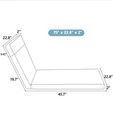 2 Piece Chaise Lounge Chair Cushion Set With Ties