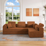 Modern L-Shape Modular Sectional Sofa, Compressed Design