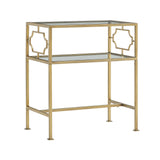 Grifton - Rectangular Glass Accent Table - Antique Gold