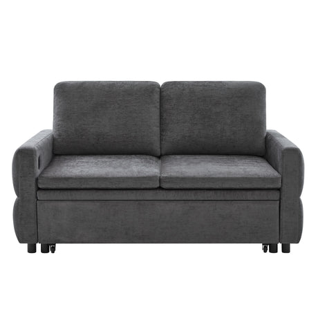 Convertible Sofa Bed Loveseat With Adjustable Backrest And USB Ports
