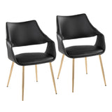 Curvo - High Back Upholstered Chair (Set of 2) - Gold Metal Legs