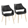 Curvo - High Back Upholstered Chair (Set of 2) - Gold Metal Legs