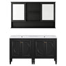 Double Sink Bathroom Vanity Set With Wall Mount Mirror Cabinet