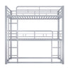 Triple Bunk Bed With Sturdy Construction And Space Saving Design