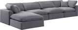 Comfy - 5 Piece Velvet Modular Sectional With Chaise