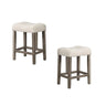 Transitional Style Counter Height Dining Stool With Footrest (Set of 2)
