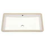 Modern Rectangular Undermount Bathroom Sink With Overflow Ceramic