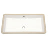 Modern Rectangular Undermount Bathroom Sink With Overflow Ceramic