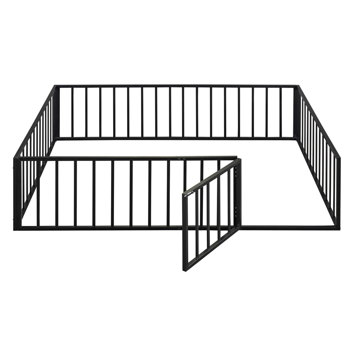 Metal Floor Bed Frame With Fence And Door