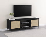 Amherst - 70" 2-Door Metal TV Stand Media Console - Black