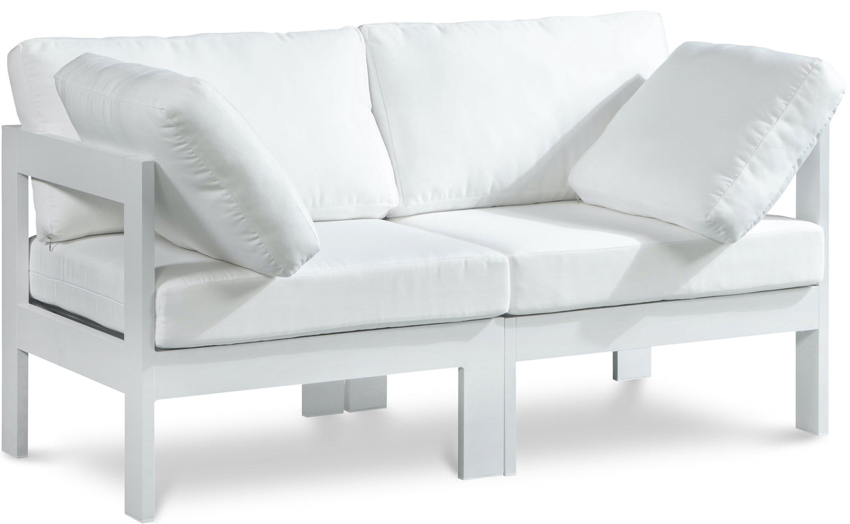 Nizuc - Outdoor Patio 2 Seat Modular Sofa With White Frame