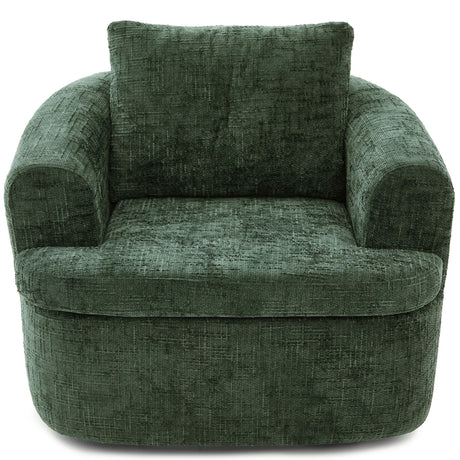 Modern Swivel Barrel Chair With Dual-Layer Cushion