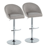 Matisse - Highback Adjustable Barstool With Rounded T Footrest (Set of 2) - Chrome Metal