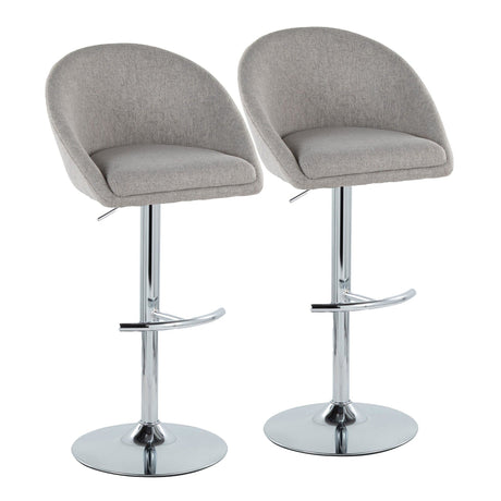 Matisse - Highback Adjustable Barstool With Rounded T Footrest (Set of 2) - Chrome Metal