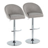 Matisse - Highback Adjustable Barstool With Rounded T Footrest (Set of 2) - Chrome Metal