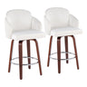 Dahlia - Contemporary Counter Stool With Velvet Seat (Set of 2) - Walnut Wood