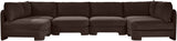 Hammond - Velvet Performance Fabric Upholstered 6 Piece U-Shaped Armless Sectional