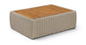 Seacrest - Teak Wood And Wicker Outdoor Patio Coffee Table