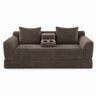 Soft Striped Convertible Sofa Bed, Dual Use Lounge Couch With Cup Holders And Pillows