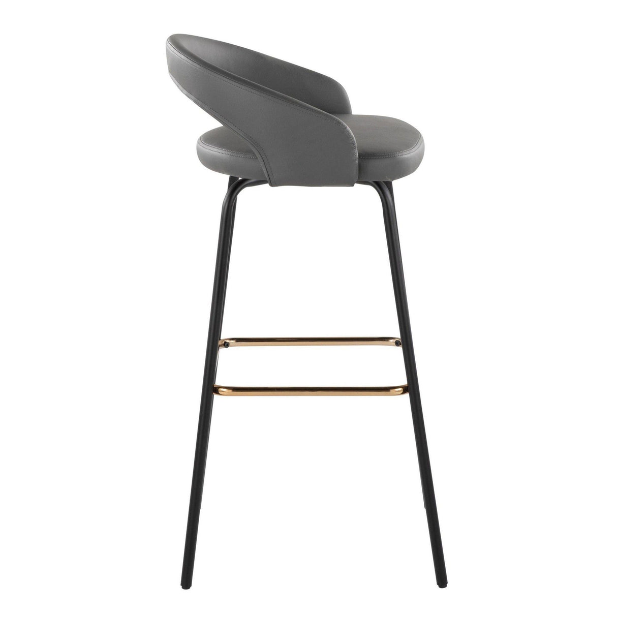 Grotto - Upholstered Fixed-Height Barstool - Black Metal