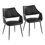 Curvo - High Back Upholstered Chair (Set of 2) - Black Metal Legs