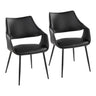 Curvo - High Back Upholstered Chair (Set of 2) - Black Metal Legs