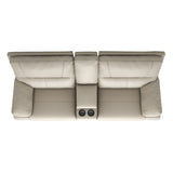 Malibu - Modern Power Motion 3 Piece Reclining Loveseat Sofa With Cup Holders - Cream Taupe Beige