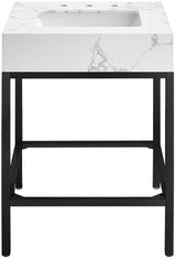 Marmo - Engineered Marble Bathroom Vanity With Black Base