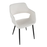 Cosmo - Margarite Contemporary 5 Piece Dining Room Set - Black Metal, Black MDF, And Cream Faux Leather
