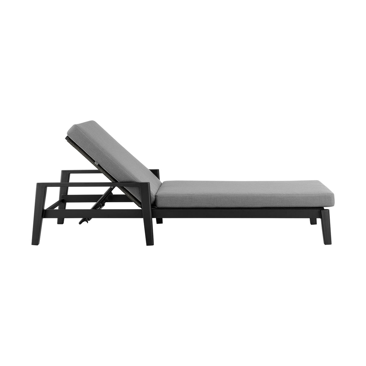 Cayman - Outdoor Patio Adjustable Chaise Lounge Chair In Aluminum With Gray Cushions